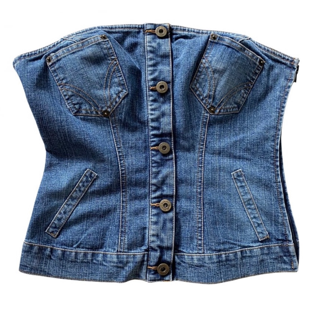 D+G denim corset tube top in very good condition